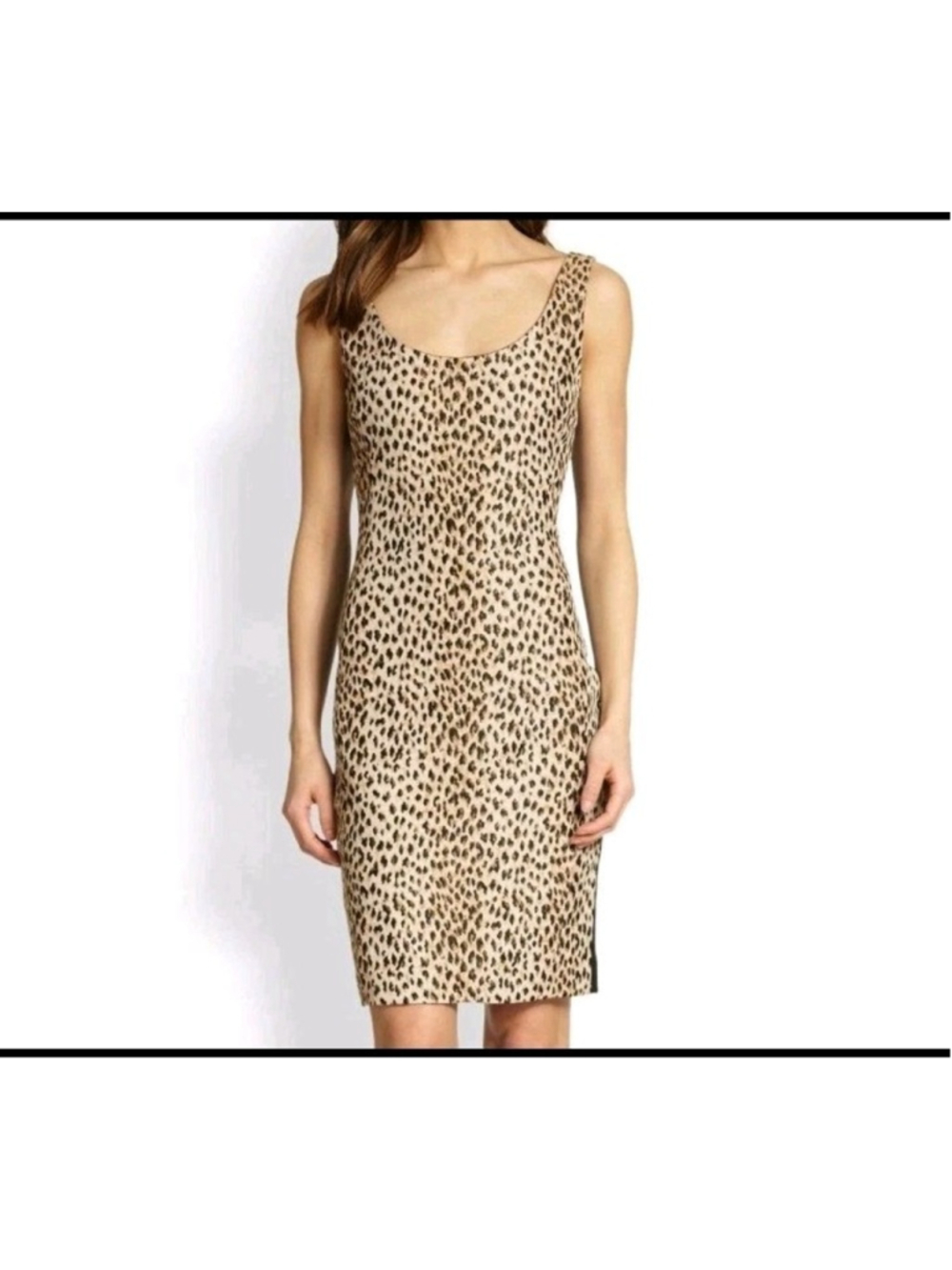 DVF Diane von Furstenberg Leopard Bodycon Dress Sz 4 Sleeveless Date Night Party